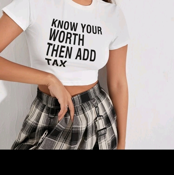 SHEIN White Quote Crop Top - Picture 4 of 4